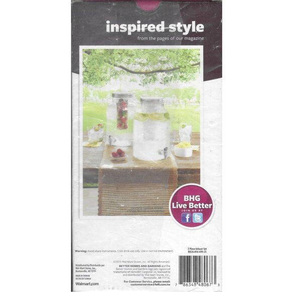 Better Homes and Gardens 2 Piece Beverage Dispenser Infuser Set - Picture 2 of 2